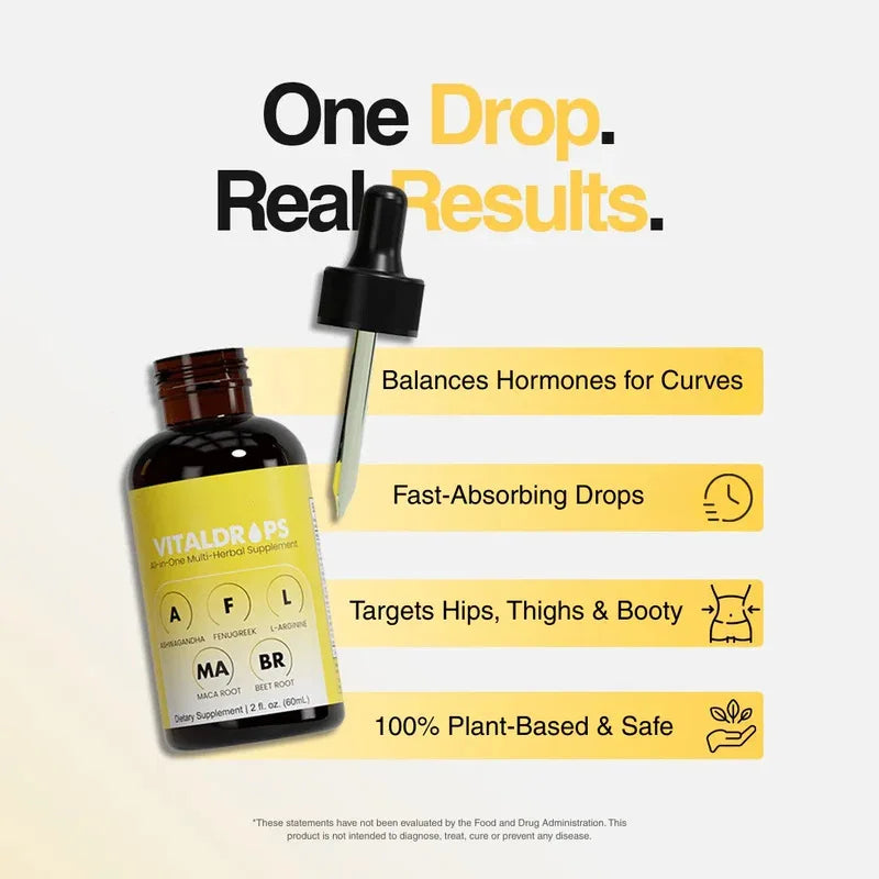 OEM Bestseller 100% plantaardige Vital Drops met Ashwagandha & Maca-wortel voor volwassenen, voor hormoonbalans en een mooie figuur